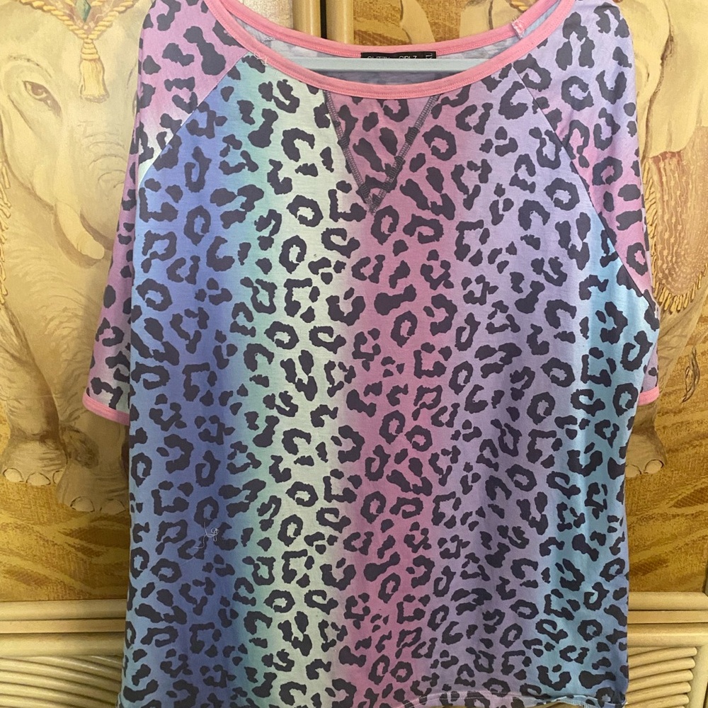 Colorful Leopard Print Top